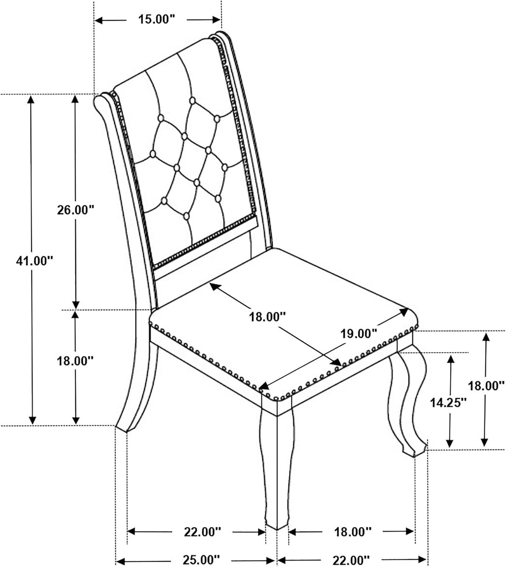 Coaster Home Furnishings - Brockway - Set of 2 Upholstered Dining Chair with Button Tufted, Nailhead Trim and Diamond Motif - Dining Room & Kitchen - Barley Brown - 110292