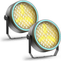 Stage Par Lights COB Stage Spotlights, Gold Super Bright LED Par Can Light with Strip, DMX512 Sound Activated Retro Uplights Indoor for Events Club Wedding Theater Church Dance Lighting(2 Pack)