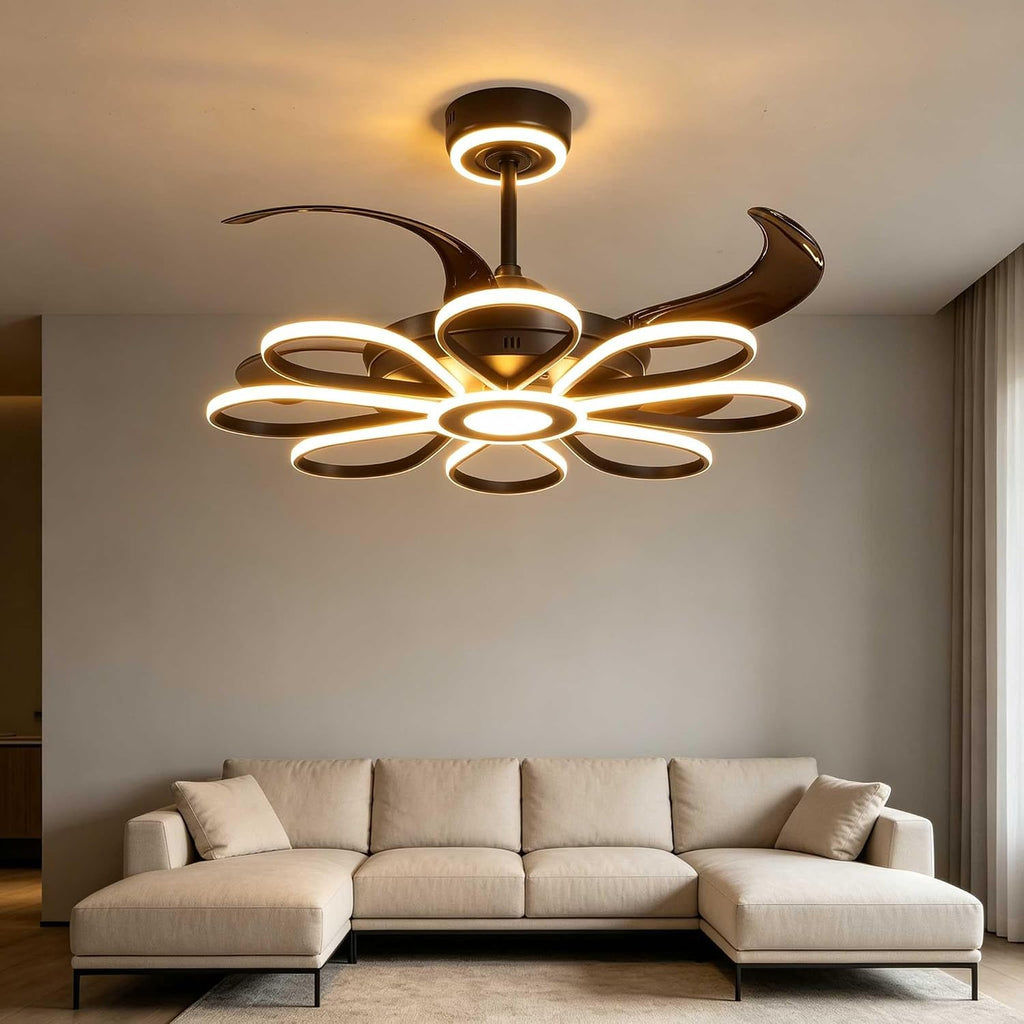 48' Ceiling Fans with Lights and Remote Control 3000-6000K Brightness Dimming Modern LED Ceiling Fans Reversible 6 Wind Speeds Fans lamp for Bedroom, Living Room Kids Room