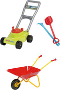 Children's Garden Tool Set Rolly Wheelbarrow Lawn Mower Shovel Rake