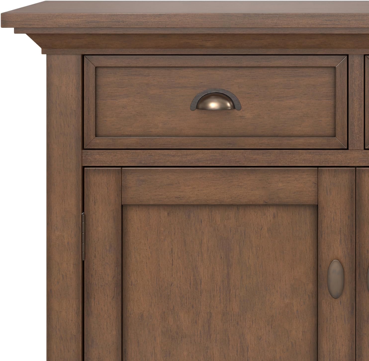 SIMPLIHOME Redmond Storage Cabinet - 36 inch Wide Solid Wood 2-Shelf Entryway Storage Cabinet in Rustic Natural Aged Brown, Transitional Accent Cabinet for Entryway with Drawers and Adjustable Shelves