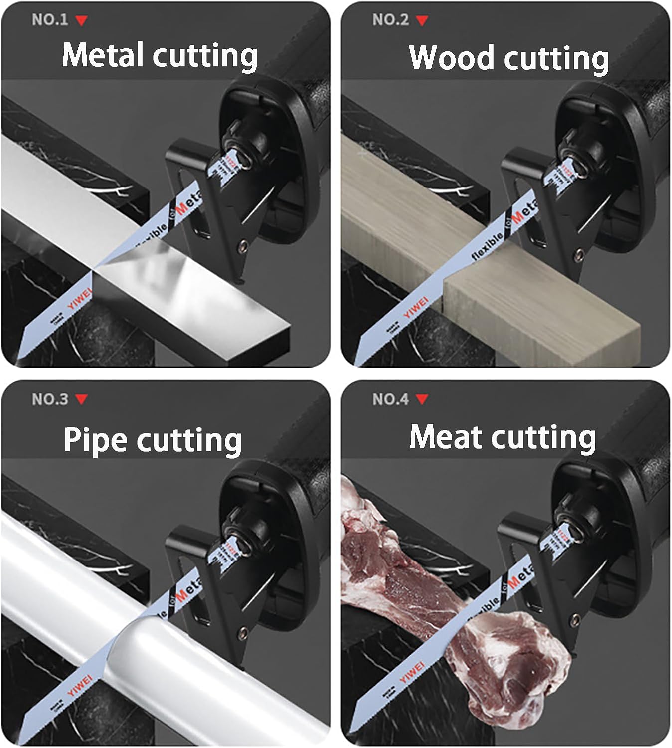 Cordless Reciprocating Saw - All Purpose Saw, 1/2 Battery And Charger, 2 Saw Blades, Variable Speed, For Easy Cutting Of Wood And Metal (2 batteries)