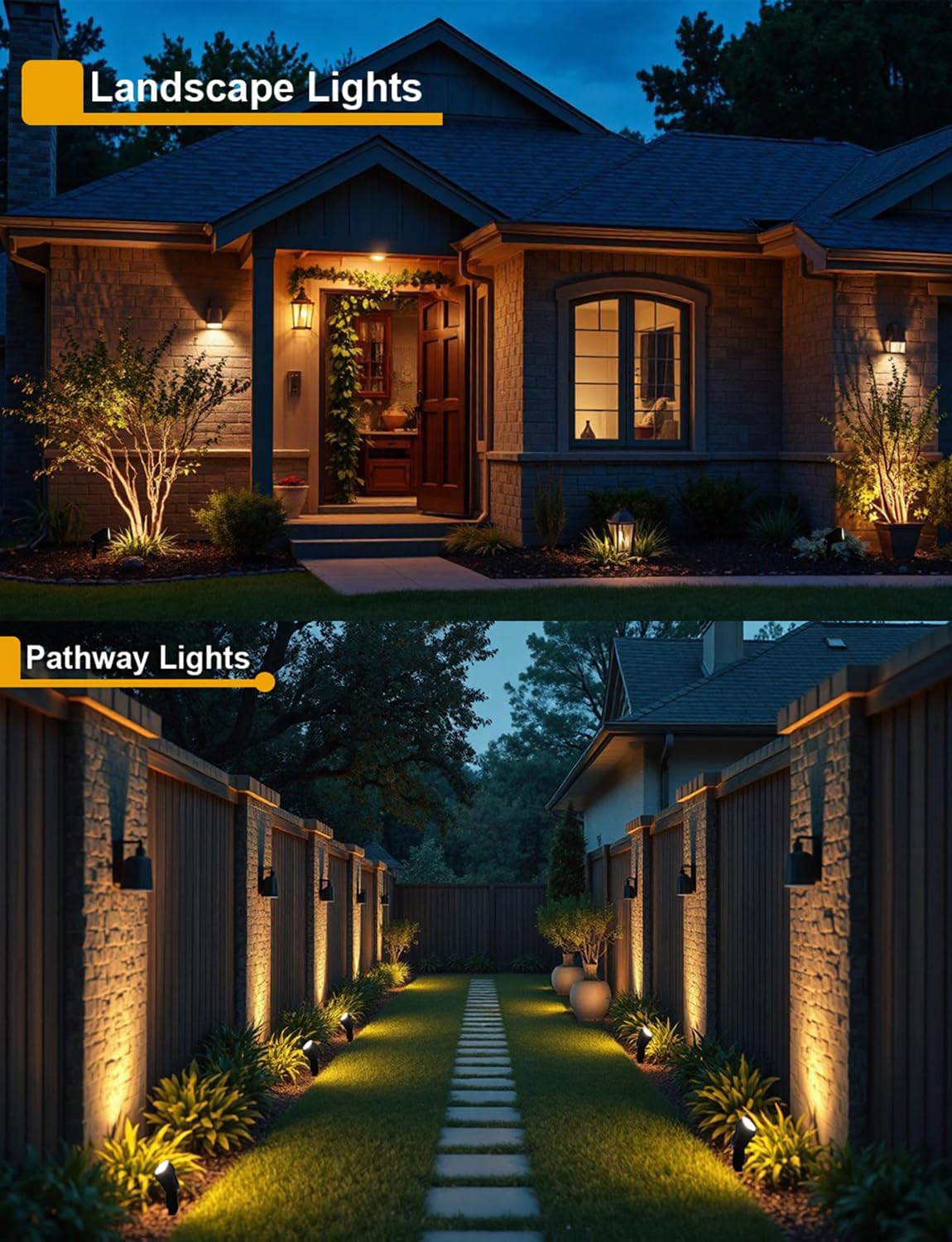 12W Landscape Lights Low Voltage LED Landscape Lighting Spotlight Waterproof Garden Pathway Christmas Decorative Lights Outdoor, 20 Pack with Connector (Warm White 3000K)