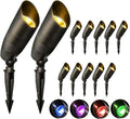 12-Pack Low Voltage Landscape Lighting With RGB+CCT Color Changing, 5W, 12-24V AC/DC, IP65 Waterproof, CRI 90+, Landscape Spot Lights Outdoor for Garden and Yard Uplighting, Bronze, ETL Listed