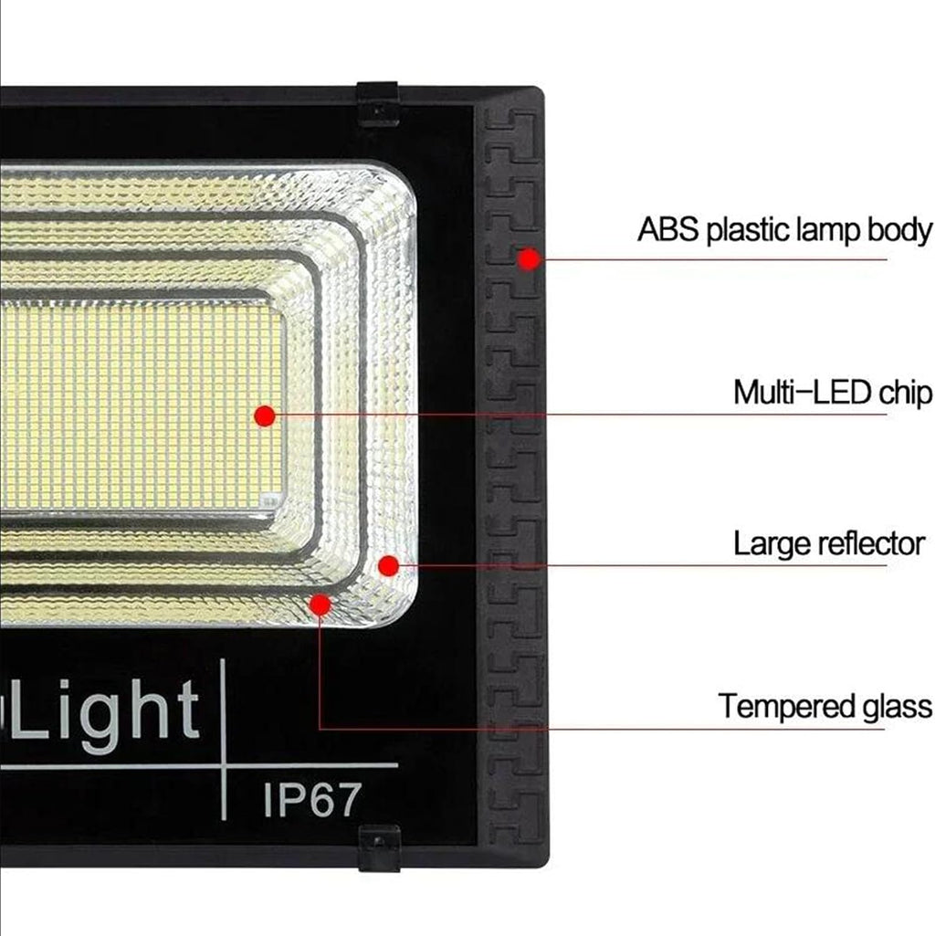 Solar Projection Light 300W LED Spotlight Outdoor Waterproof Reflector With Remote Control for Garage, Terrace, Courtyard, Garden
