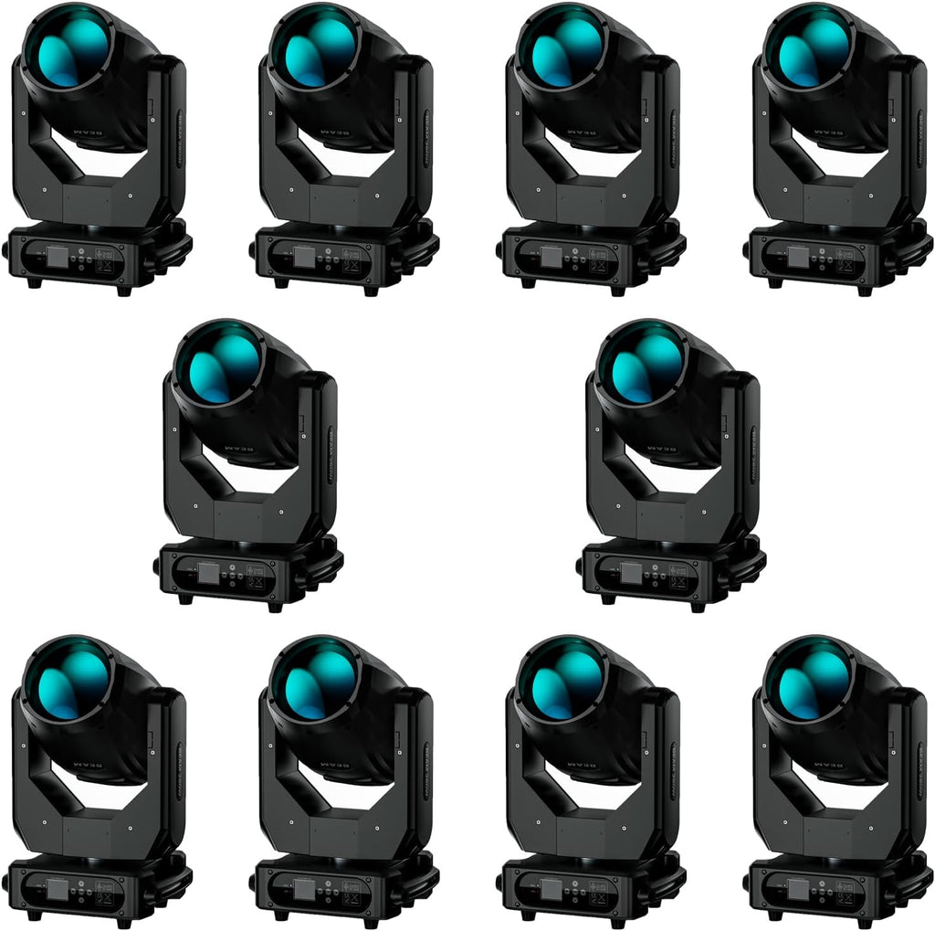 Moving Head Light 280W 10R WZYBUTA LED Beam Stage Lights DJ Lights 17 Gobos 15 Colors DMX512 Prism Rainbow Effect Spotlights Sound Activtaed for Bar Disco Wedding Concert Lighting (10 Pack)