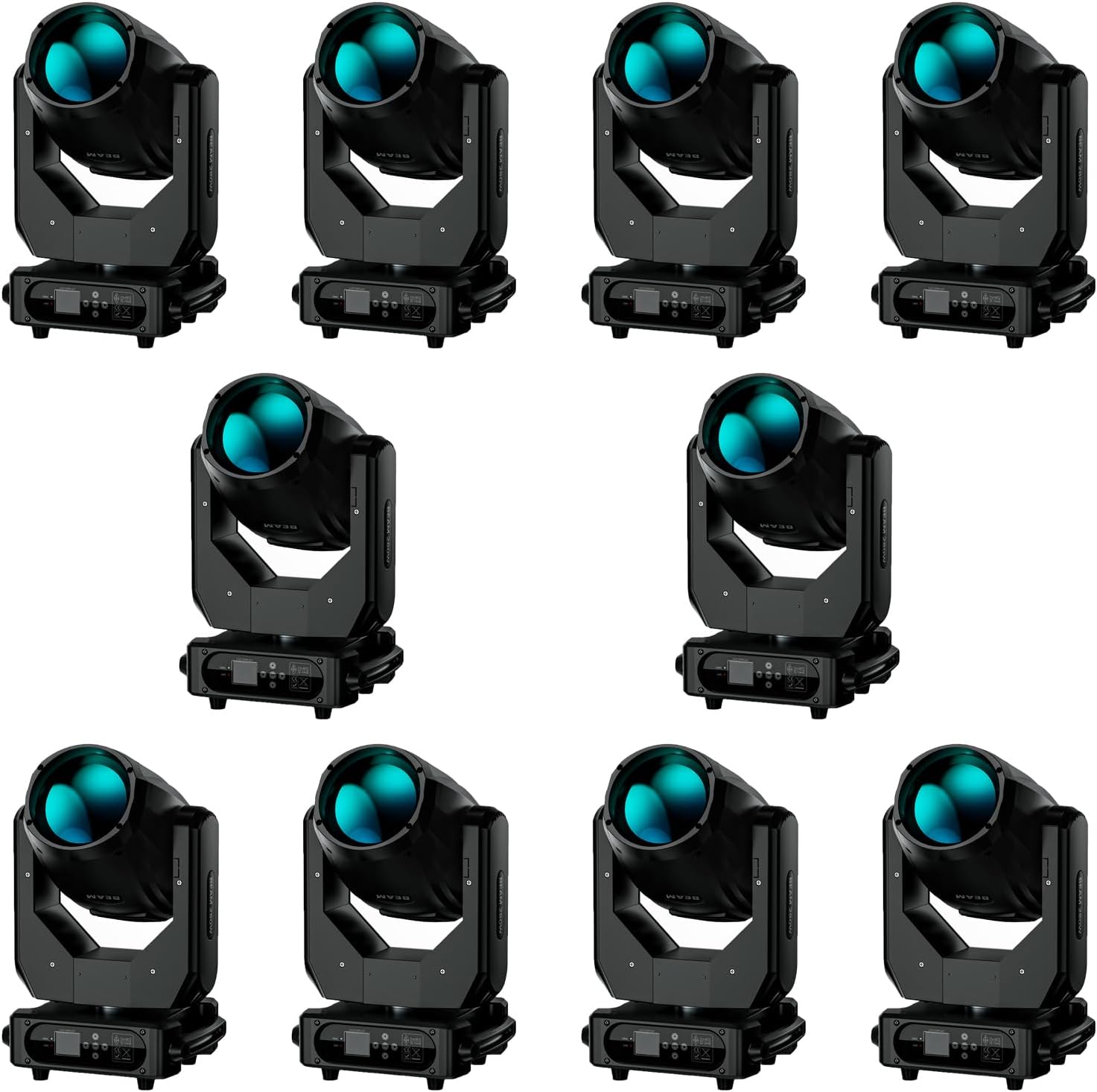 Moving Head Light 280W 10R WZYBUTA LED Beam Stage Lights DJ Lights 17 Gobos 15 Colors DMX512 Prism Rainbow Effect Spotlights Sound Activtaed for Bar Disco Wedding Concert Lighting (10 Pack)