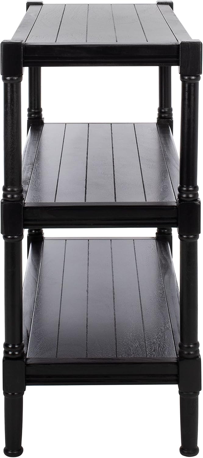 SAFAVIEH Home Collection Rafiki Black 3-Shelf Console Table CNS5715B