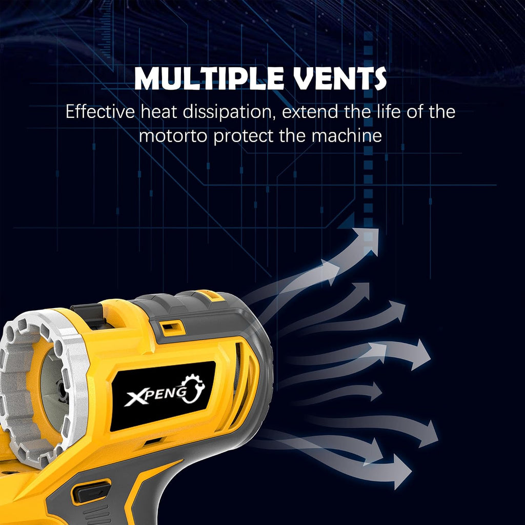 XPENG Cordless Power Tool Combo Kits 18V 6-Tool Drill Set,Circular Saw, Palm Sander, Impact Driver, Reciprocating Saw, Battery Compatible with Makita 20V Battery 2×4.0Ah Batteries and Fast Charger