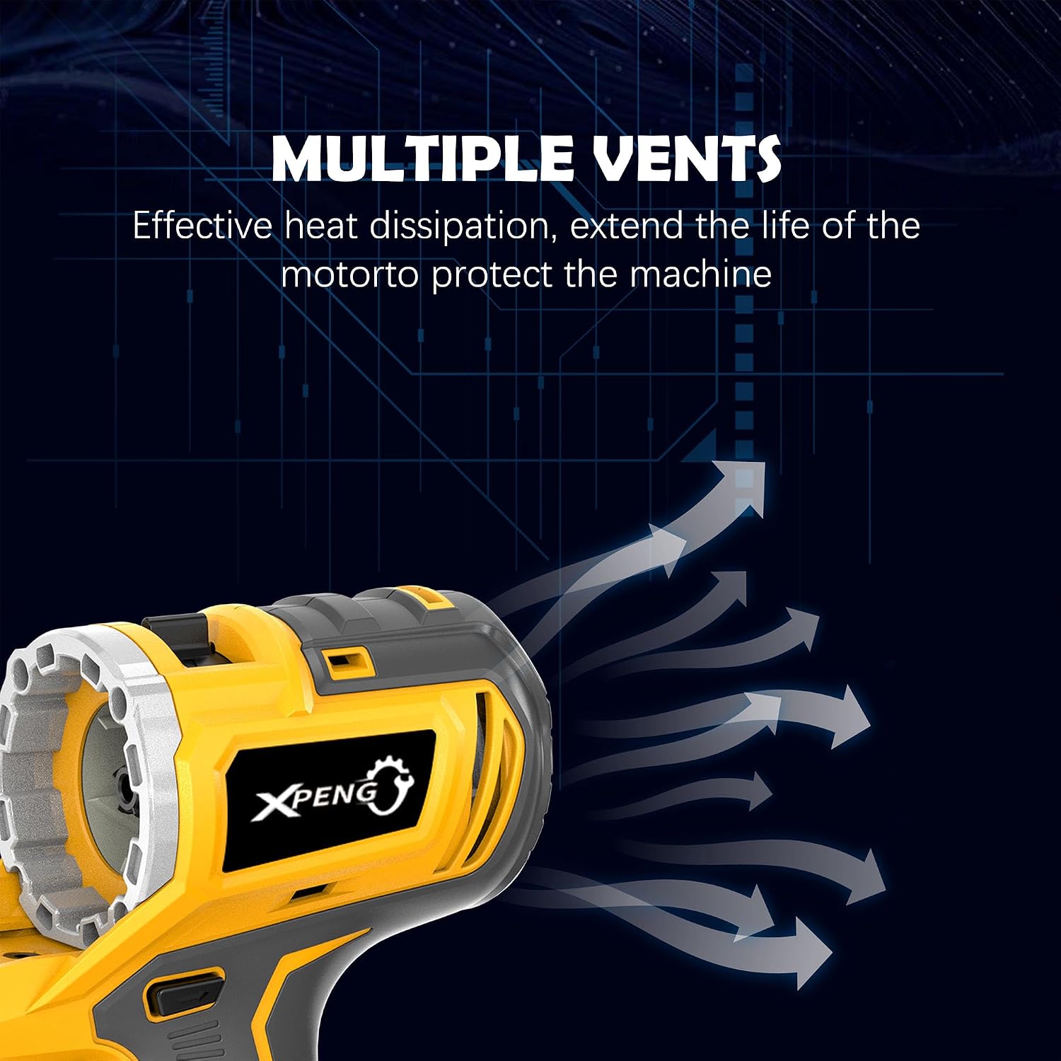 XPENG Cordless Power Tool Combo Kits 18V 6-Tool Drill Set,Circular Saw, Palm Sander, Impact Driver, Reciprocating Saw, Battery Compatible with Makita 20V Battery 2×4.0Ah Batteries and Fast Charger