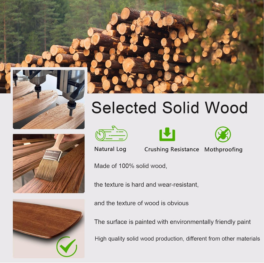 48' Wooden Ceiling Fans with Lighted Remote Control, Indoor Outdoor Wooden Ceiling Fan, Outdoor Modern Ceiling Fan with 3 Fan Blades for Patio, Living Room, Farmhouse, etc (Black + Walnut)