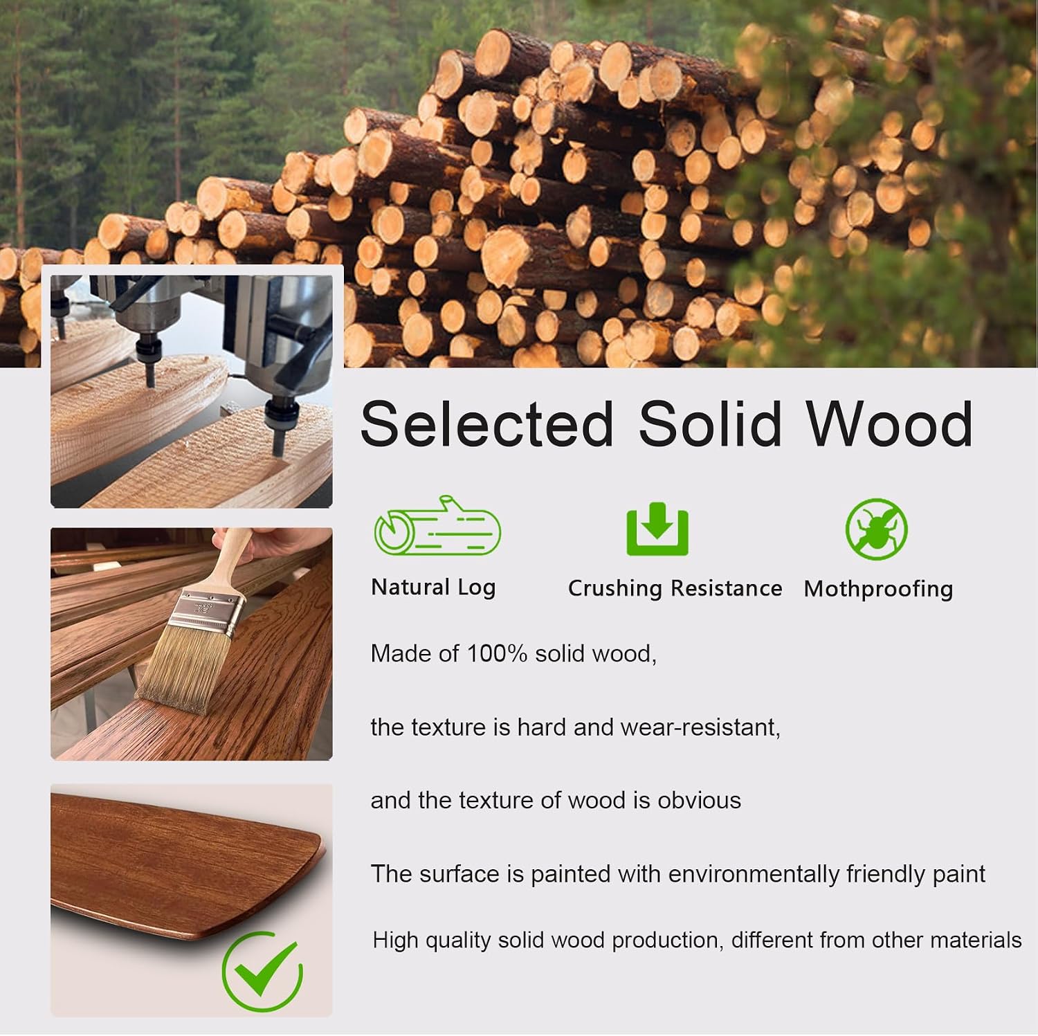 48' Wooden Ceiling Fans with Lighted Remote Control, Indoor Outdoor Wooden Ceiling Fan, Outdoor Modern Ceiling Fan with 3 Fan Blades for Patio, Living Room, Farmhouse, etc (Black + Walnut)
