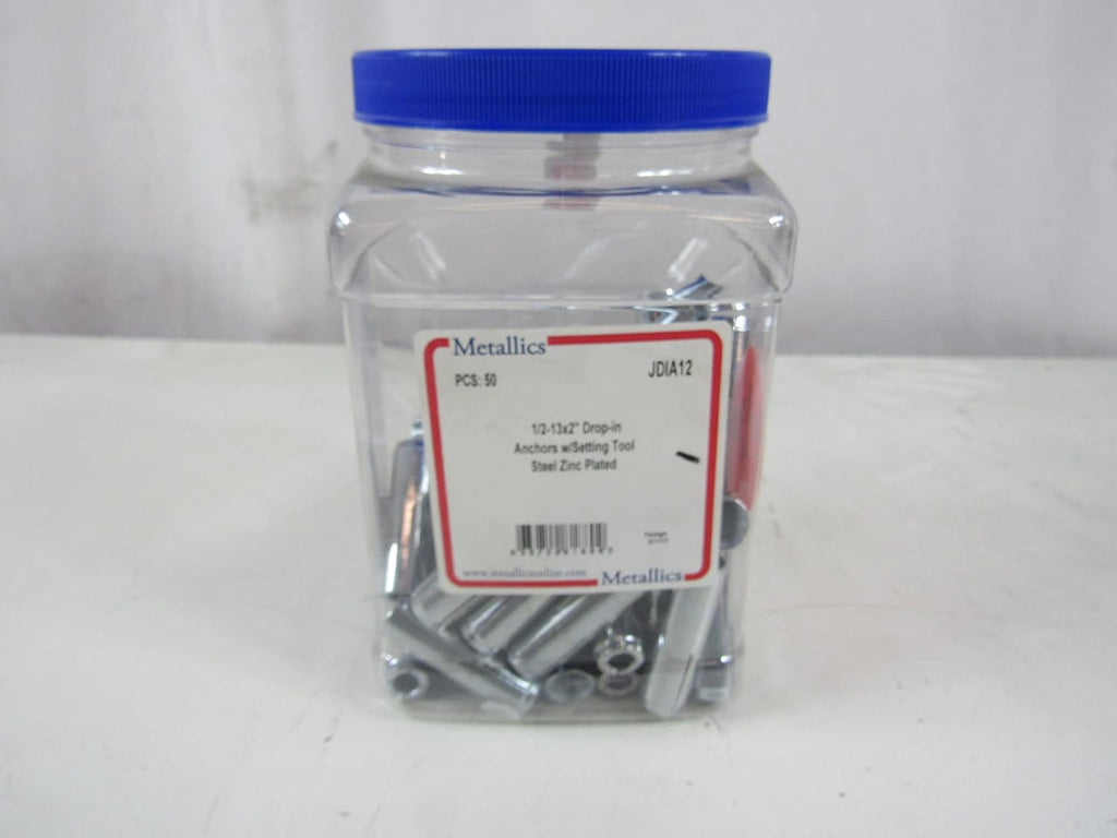 Metallics JDIA12 Zinc Chromate Drop-in Anchor 1/2 Inch x 2 Inch