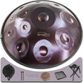 'SINGOFIRE' 12-Notes Handpan Drum, Handpan Drums for Adults, 22-Inch 440Hz D Minor Kurd, HandPan Instrument with Soft Handpan Bag, 2 Mallets, Handpan Stand and Dust-Free Cloth(Purple)
