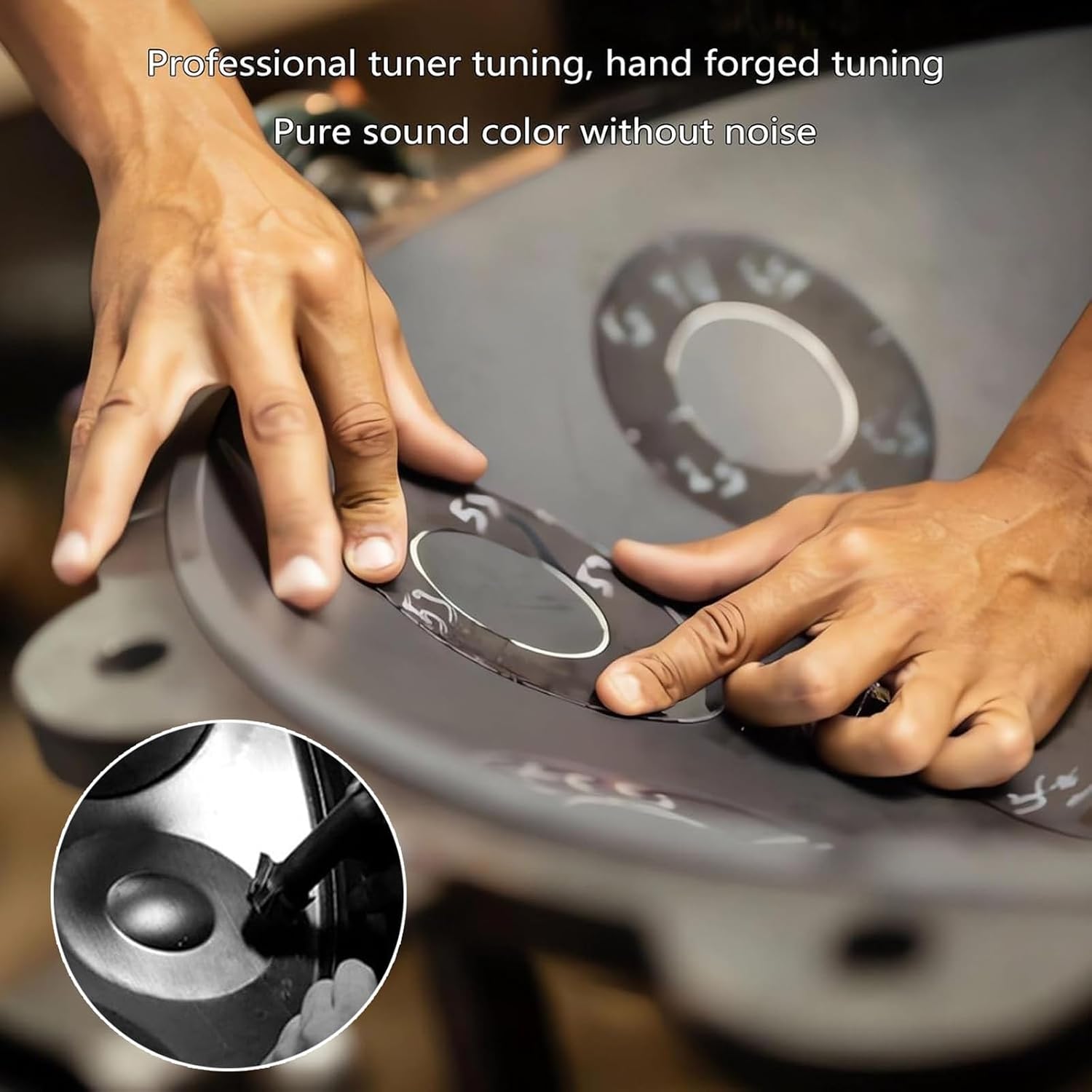 Handpan Drum 432Hz/440Hz, 22 Inch 9/10/12 Notes Tongue Drums, Steel Percussion Instrument with Stand, Professional Hand Pan Set for Meditation Yoga Sound Healing Music Therapy(Brown,432HZ/10Note)