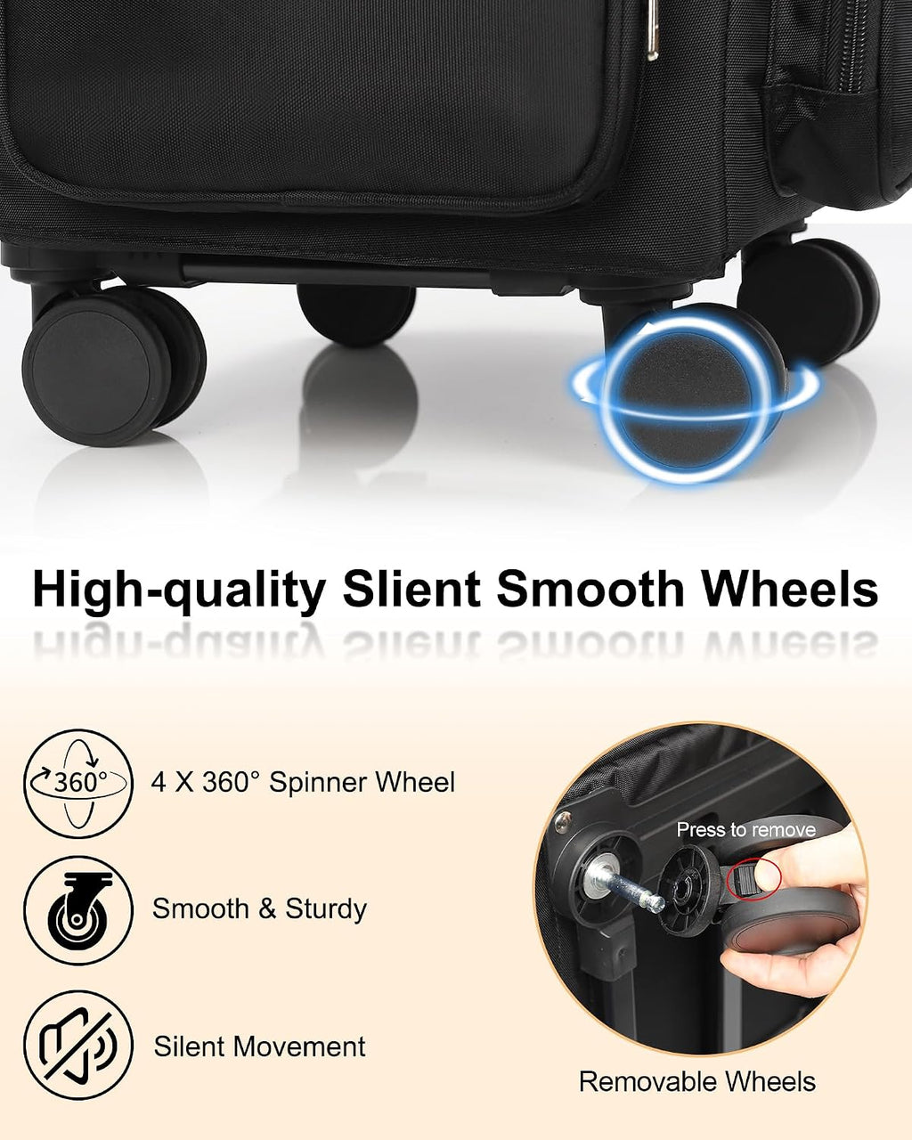 Relavel Rolling Makeup Case, 4 in 1 Hairstylist Traveling Bag Cosmetology Case on Wheels Large Hair Tools Cosmetics Train Case Makeup Artist Storage Organizer Trolley Suitcase with 360° Swivel Wheels