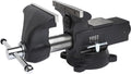 Yost HD1000-C Heavy Duty 10-Inch Mechanics Work Bench Vise | Heavy Duty Woodworking & Metal Work Table with Secure Grip Swivel Base | 60,000 PSI Casting Iron Material with Extra-large Anvil Surface