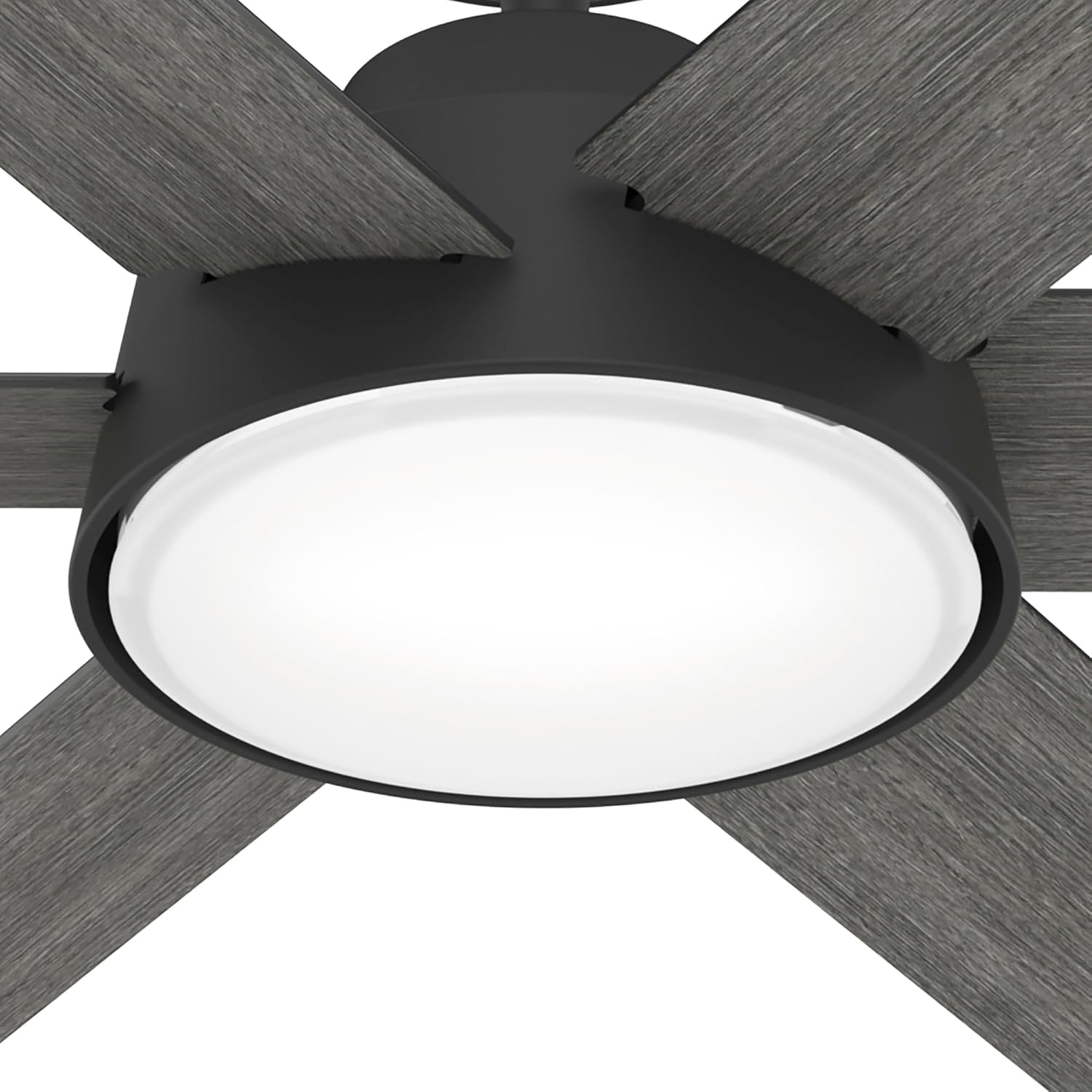 Hunter Fan 52 Inch Casual Matte Black Finish Indoor Ceiling Fan With LED Light Kit and Remote Control (Renewed)