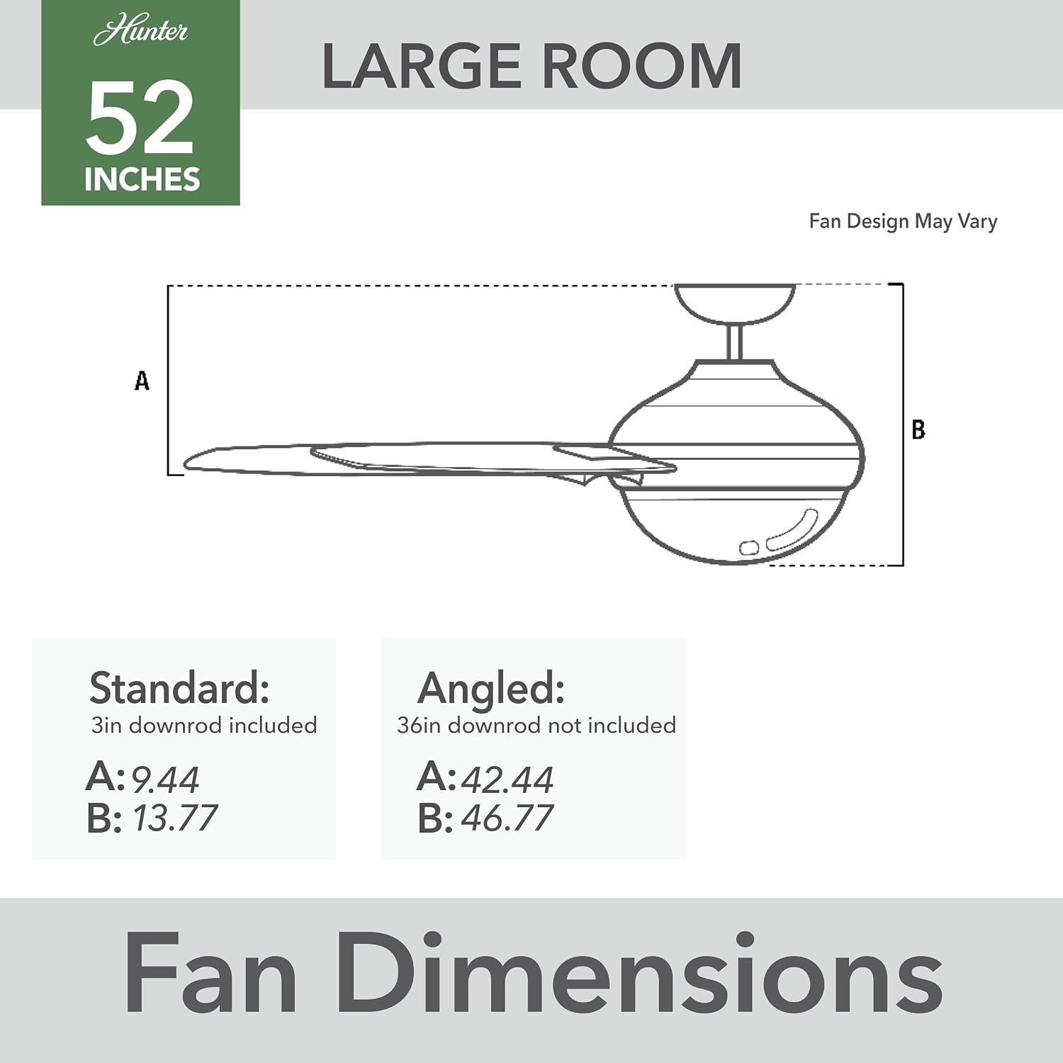 Hunter Fan 52 Inch Fresh White Indoor Ceiling fan with LED Light and Pull Chain for Bedroom, Living Room, Office, Basement, Kitchen, Dining Room (Renewed), CC5C27C73