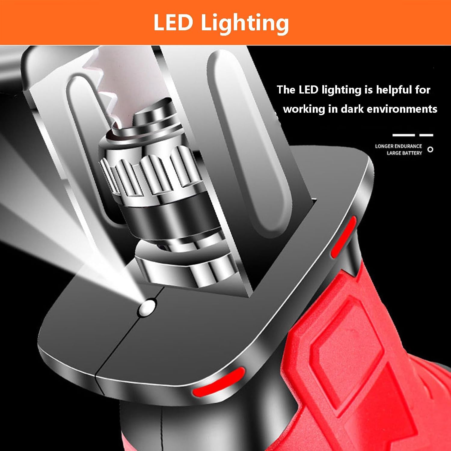 Electric Reciprocating Saws,Portable Battery-Powered Chainsaws,Electric Cordless Chainsaw with LED Lights,Outdoor Pruning Saw For Cutting Wood - With 12 Gloves,6AH