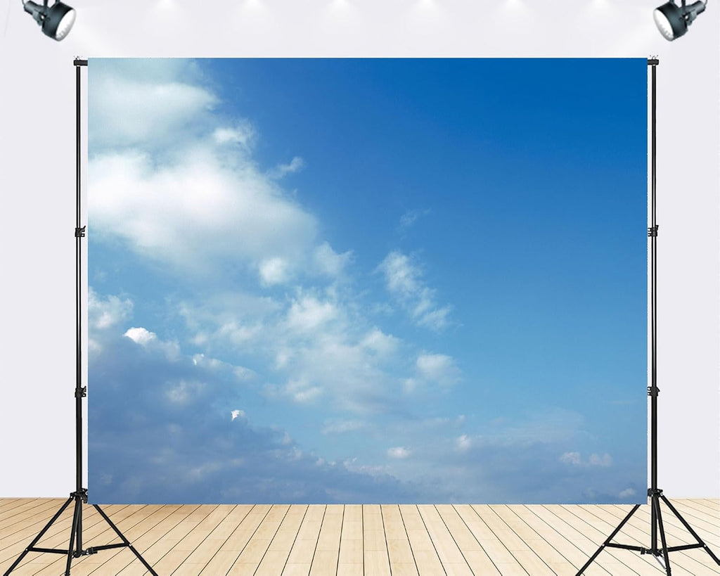 Trykid 20x10ft Blue Sky White Clouds Backdrop Clear Sky Clouds Natural Scenery Photography Background Newborn Baby Shower Wedding Ceremony Birthday Party Decoration Photo Prop