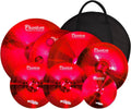 Titanium Color Cymbals Set – 7-Piece Drum Cymbal Pack for Acoustic Kits – Red/Blue/Black – Lightweight, Durable & Stage-Ready – Direct from Manufacturer (Red)