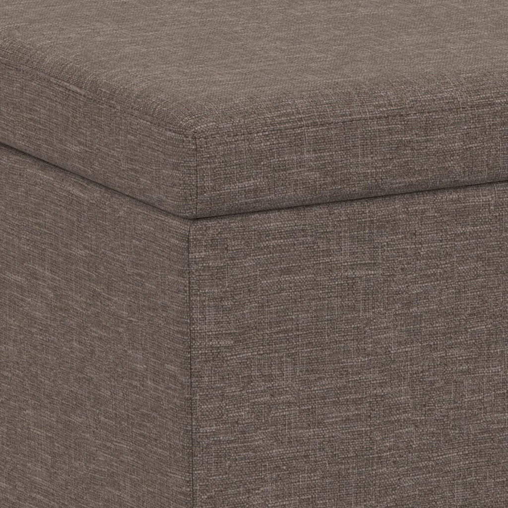 SIMPLIHOME Avalon Extra Large Storage Ottoman Bench - 54 inch Wide Upholstered Linen Look Fabric Rectangular Lift-Top Ottoman in Fawn Brown, Contemporary Bench for Living Room with Hidden Storage