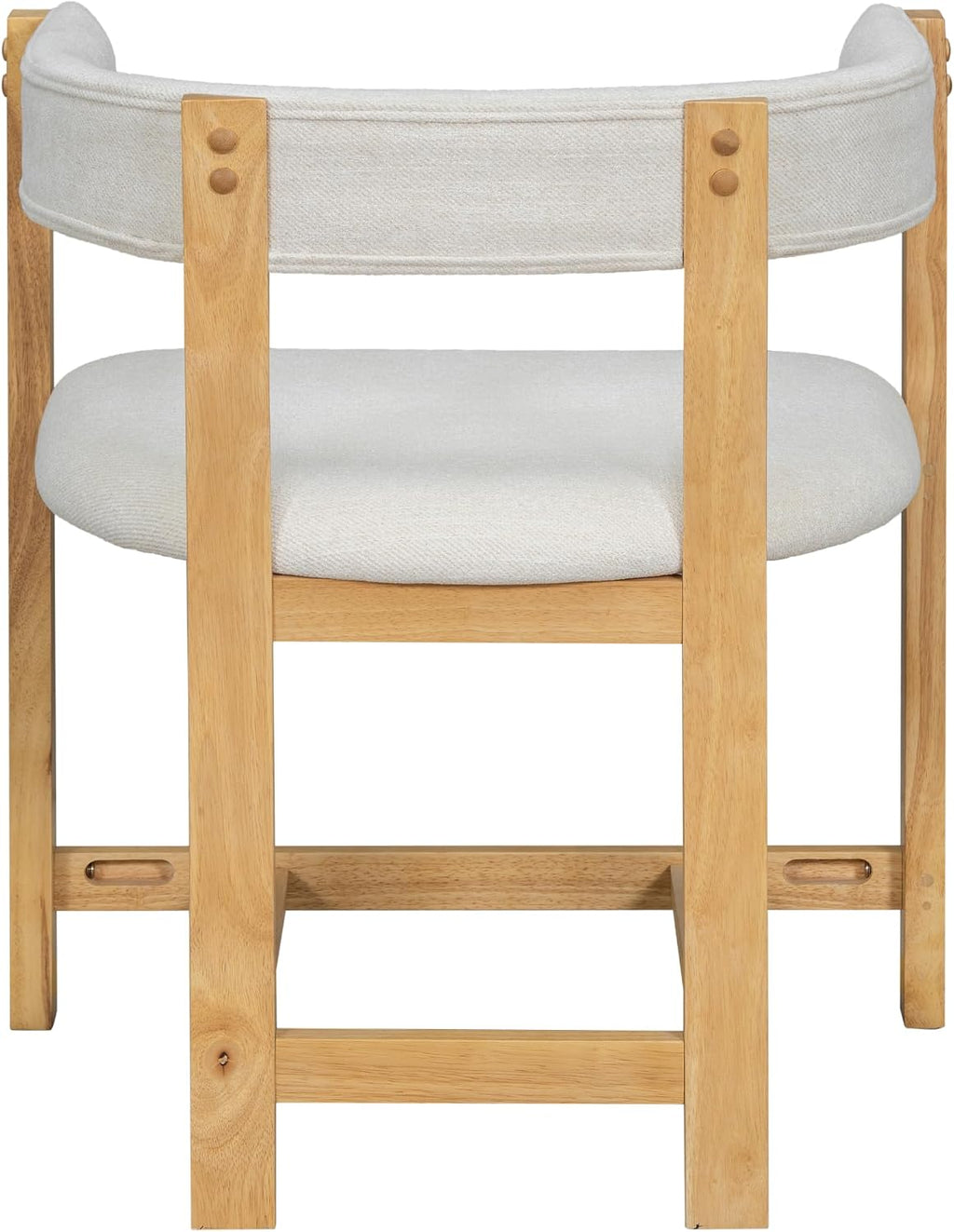 Christopher Knight Home Set of 2 Arley Modern Fabric Upholstered Dining Armchair, Sturdy Wooden Kitchen Side Chair with Ergonomic Backrest and Footrest, Soft Padded Barrel Accent Chair, Beige+Natural