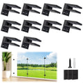 LukLoy 10 Pack Wall to Glass Clamp, Matte Black 304 Stainless Steel Glass Railing Clamp for 5/16' to 1/2' Thick Panels, No Drill Brakcet Clips for Balustrade Railing Pool Fence (10, F Shape)