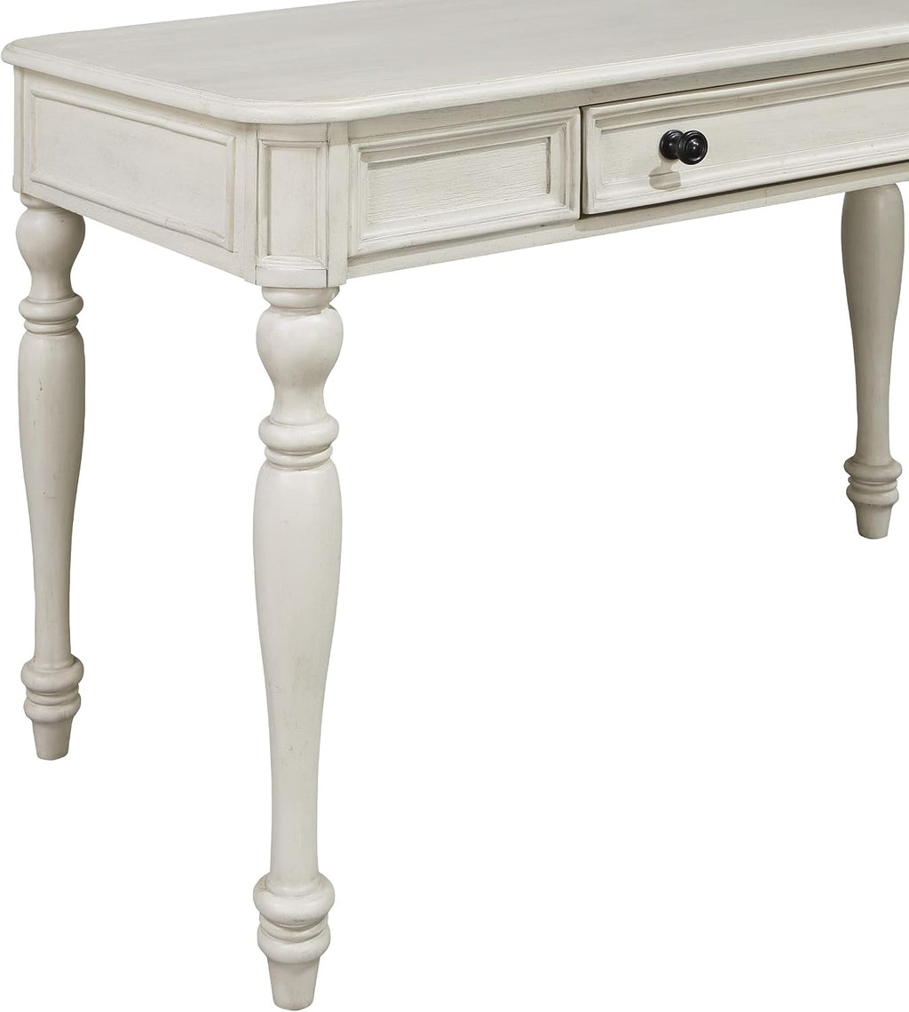 OSP Home Furnishings Country Meadows 48 Inch Writing Desk with Drawer, Antique White