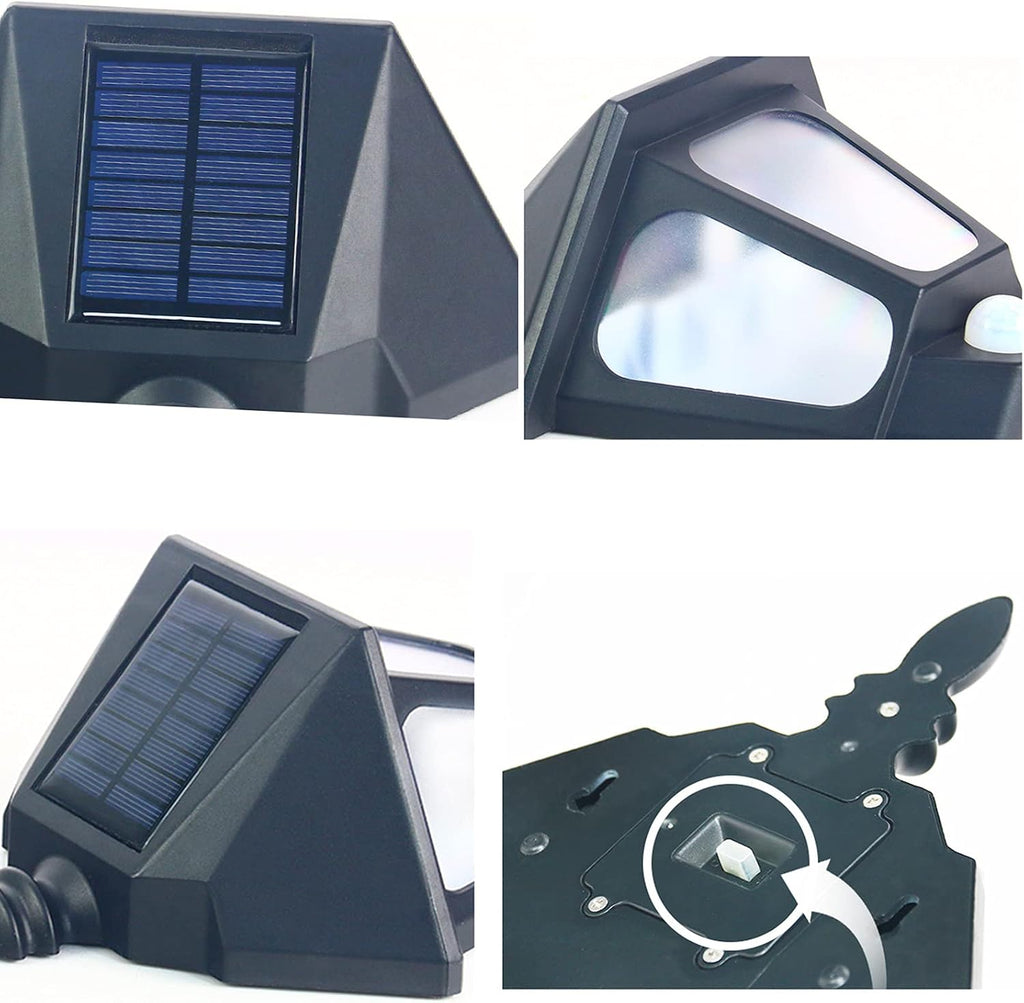 Smart Solar Light Outdoor with Motion Sensor Outside Wall Lights LED Waterproof IP65 Wall Sconce Lamp 3000K Warm White for Porch Garage House Front Door Corridor Illumination
