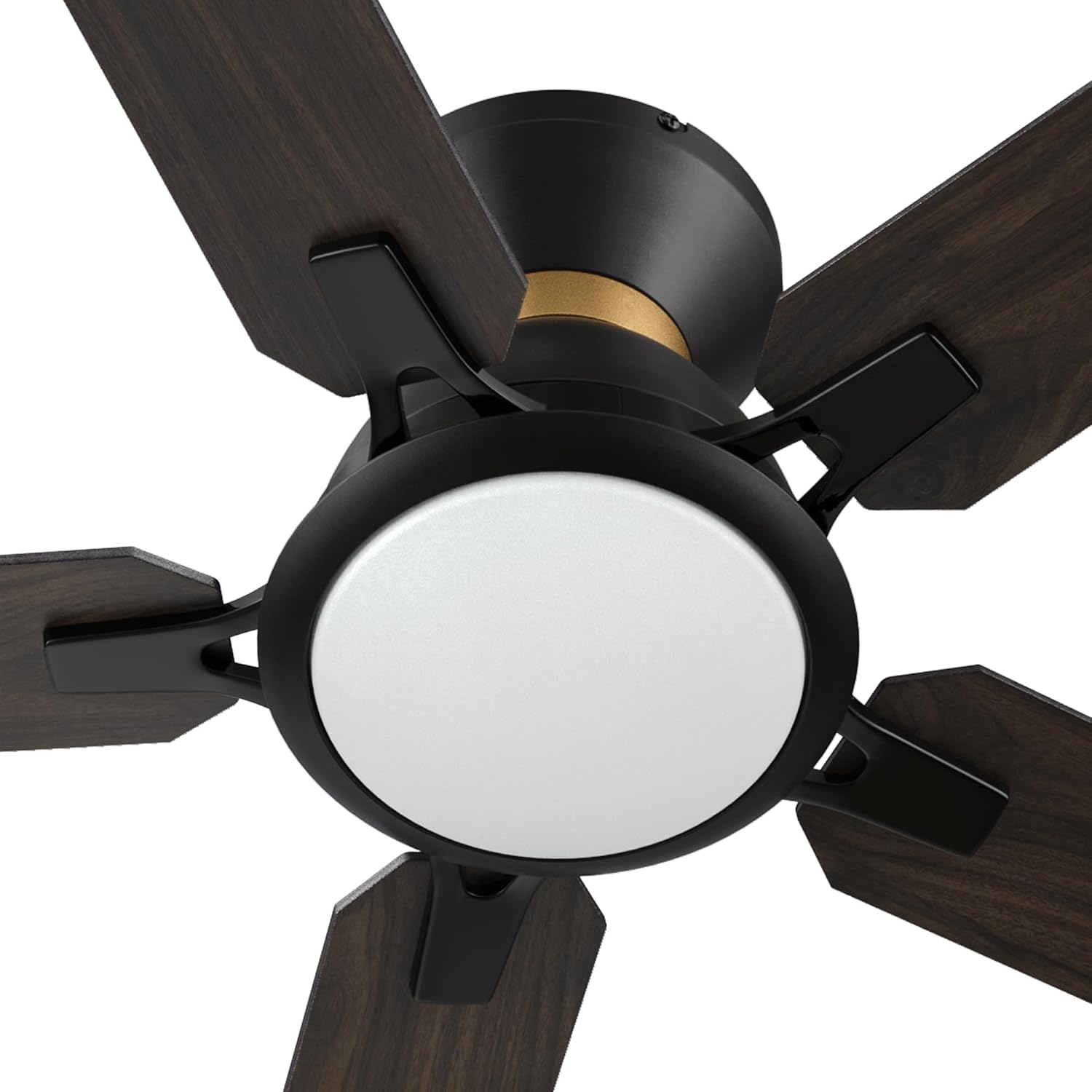 CEME 52 Inch Ceiling Fan With DC Motor, 10 Speeds, Dimmable LED Light, Smart Remote, APP, Alexa, Siri & Google Home, Dark Walnut Gold