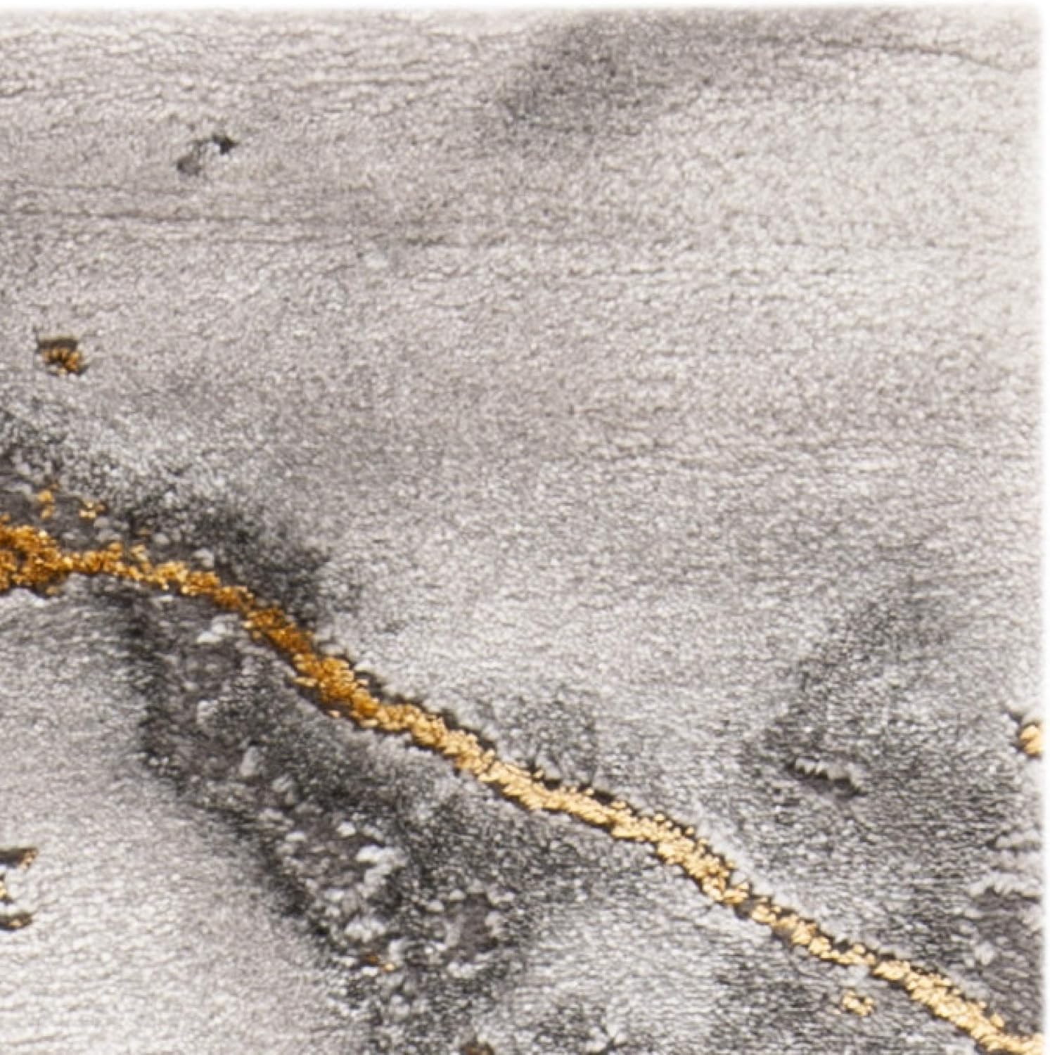 SAFAVIEH Craft Collection Area Rug - 10'6' x 14', Grey & Gold, Modern Abstract Design, Non-Shedding & Easy Care, Ideal for High Traffic Areas in Living Room, Bedroom (CFT877F)