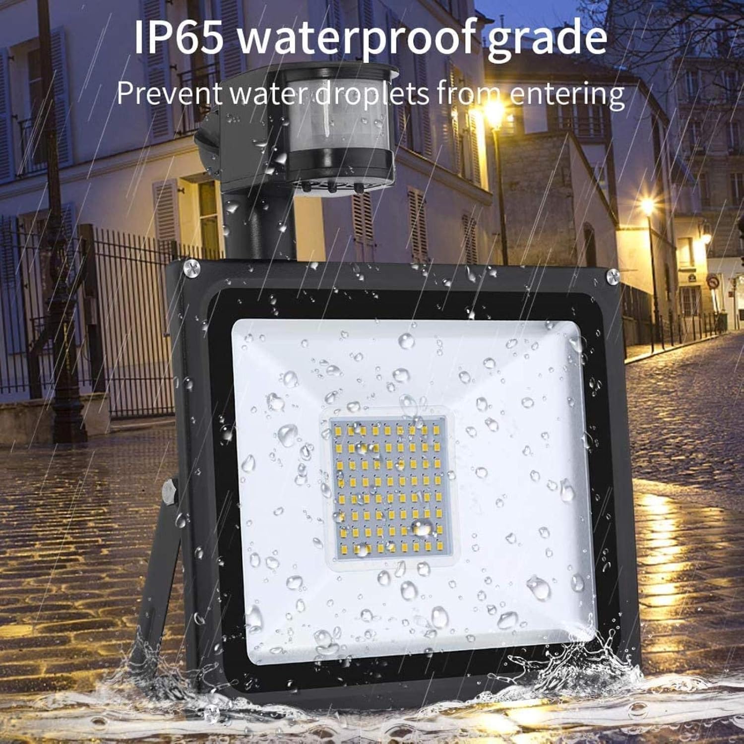 Solar Flood Lights 20W Warm White Led Spotlight with Motion, Outdoor Floodlights, Ip65 Waterproof Lamp, 2000Lm, 2800 3200 K,