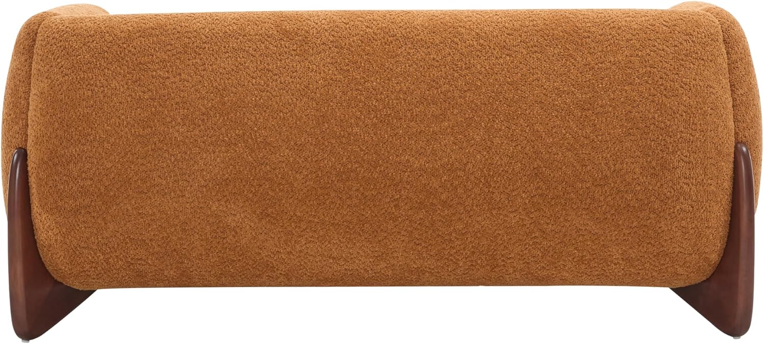 Christopher Knight Home Alma 63' Boucle Loveseat with Wood Legs, 2 Seater Sofa Couches for Living Room, Upholstered Couch Chair, Soft Seating Lounge Sofa Chair, Cozy Loveseat with Armrest, Caramel