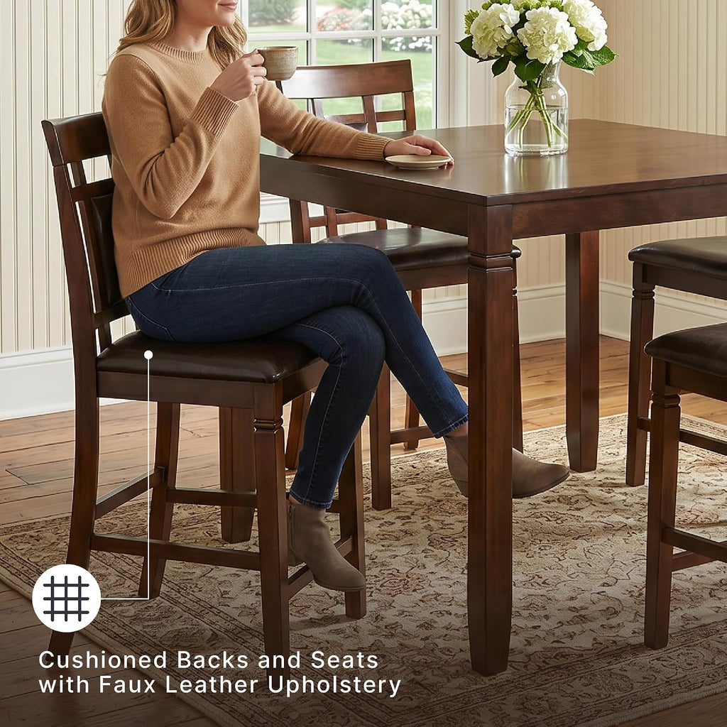 Signature Design by Ashley Bennox 5 Piece Counter Height Dining Set, Includes Table & 4 Barstools, Brown