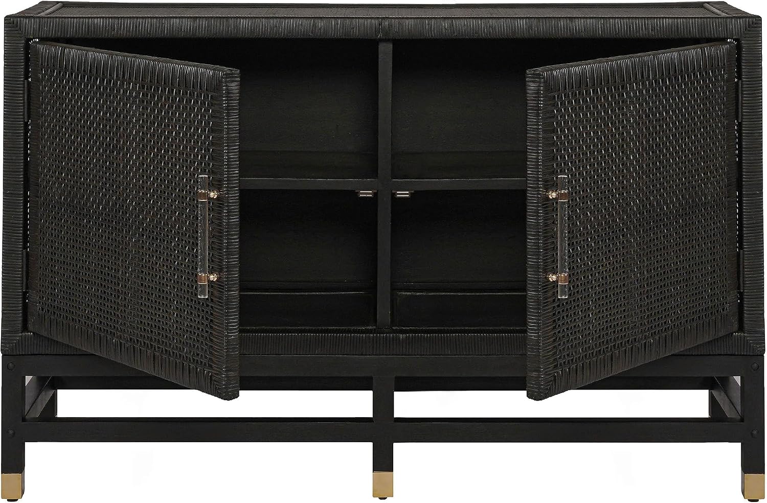 Tov Furniture Amara Charcoal Woven Rattan Buffet