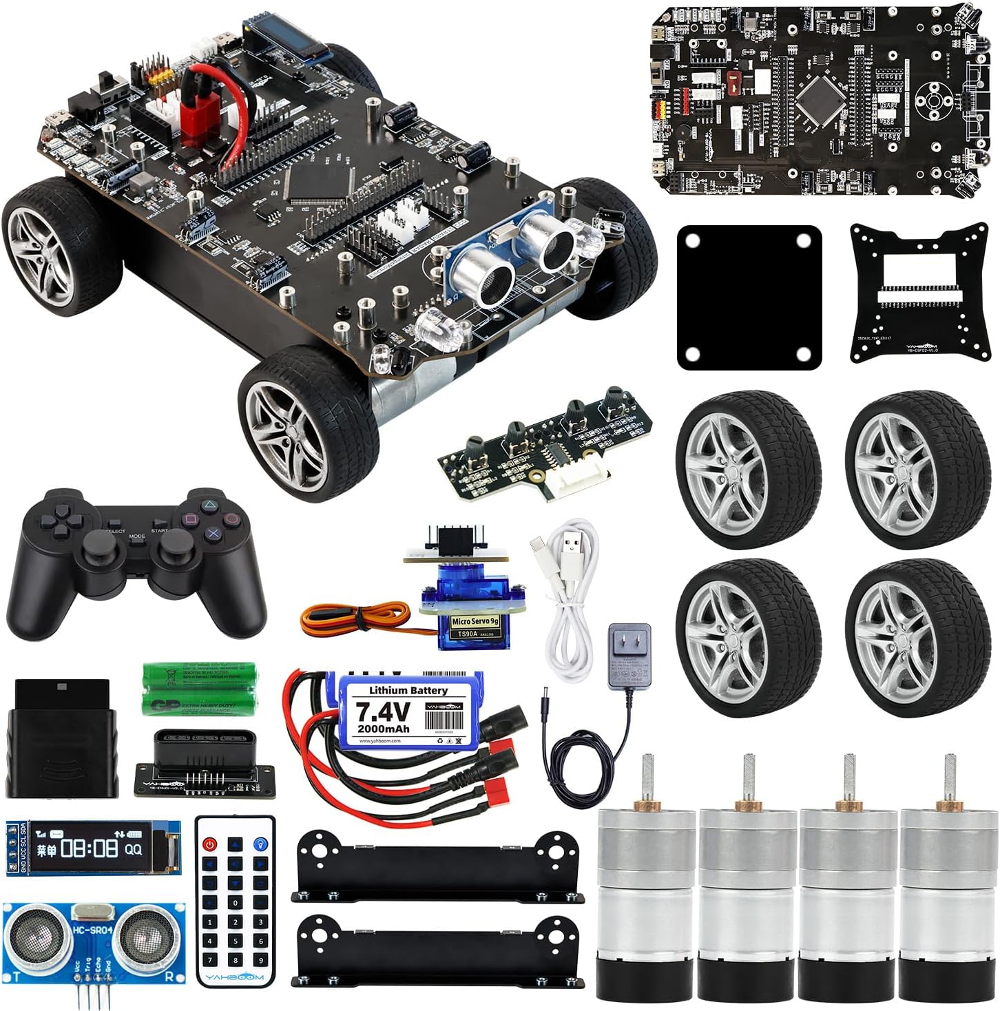 Yahboom STM32 Smart Car with Multifunctional Development 2in1 STM32F103ZET6 DIY Programming Electronics Project Ranging, Following, Line Patrol (Ultimate Kit)
