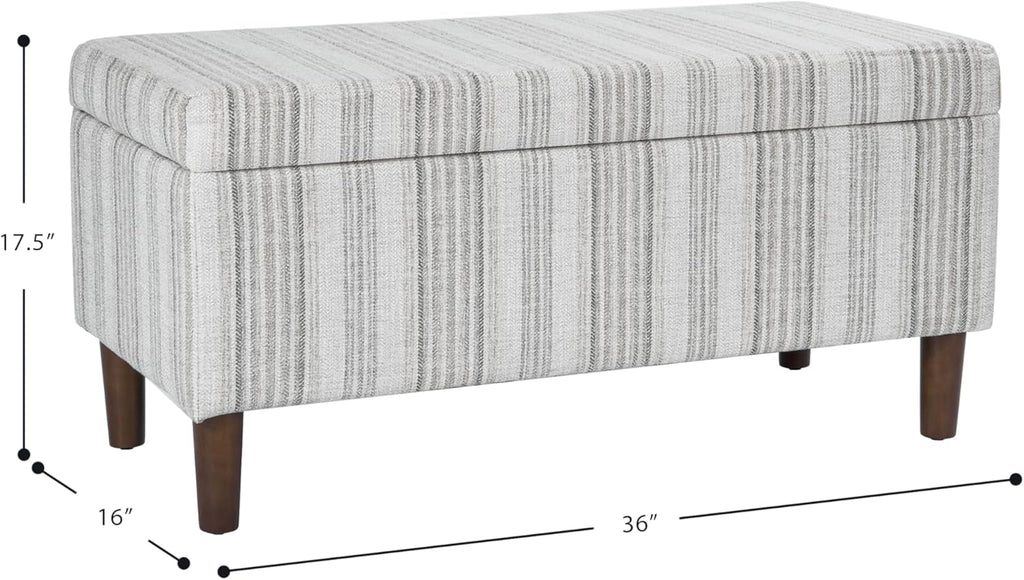 HomePop Malmo 36' Storage Bench - Gray Striped Pattern