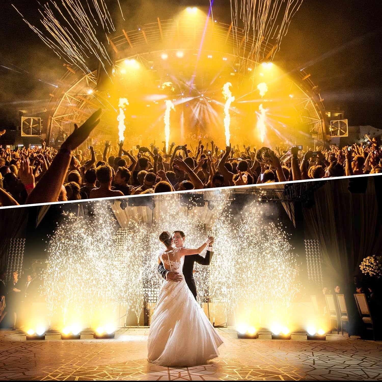 200W Blinder Stage Lights, 2-in-1 Warm & Cool White COB Spotlights, LED Par Lights with Auto/Sound/DMX/Master-Slave Audience Light for Events Wedding Theater Church Concert Party 12 Packs