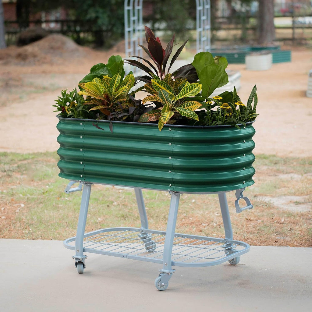 Vego garden 2' x 4' Raised Garden Bed with Legs and Wicking Cell System - S Series, Perfect for Gardening Vegetables, Herbs, & Flowers - Outdoor & Indoor Elevated Planter Box -Modern Gray