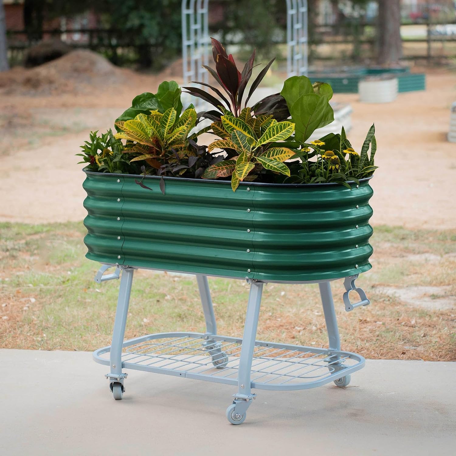 Vego garden 2' x 4' Raised Garden Bed with Legs and Wicking Cell System - S Series, Perfect for Gardening Vegetables, Herbs, & Flowers - Outdoor & Indoor Elevated Planter Box -Modern Gray
