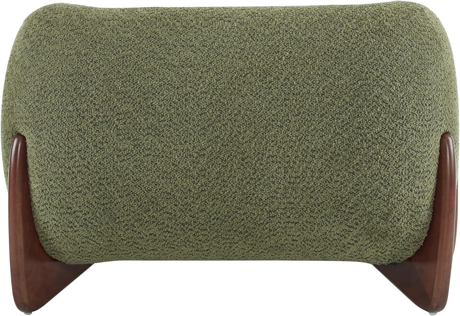 Christopher Knight Home Holly Modern Boucle Fabric Upholstered Club Chair for Living Room, Home Office, Apartment, Relaxing Chair with Removable Cushion and Birch Wood Legs, Olive Green+Walnut