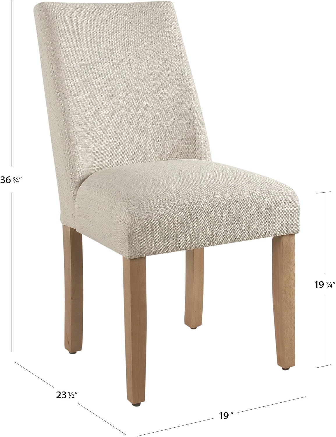 HomePop Modern Curved Back Dining Chair - Cream Textured Linen (Single Pack)