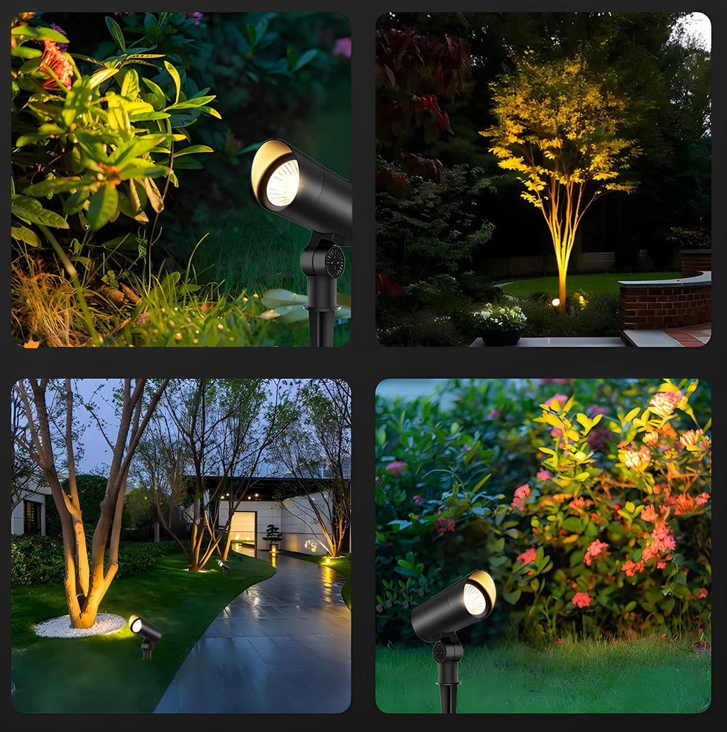 Landscape Spotlight Outdoor 30W Ultra Bright LED Spot Lights Outdoor 120V Waterproof Spot Lights Warm White Landscape Lighting with 5FT Cord with Plug for Flag Pole Tree Yard Garden (4Pack)