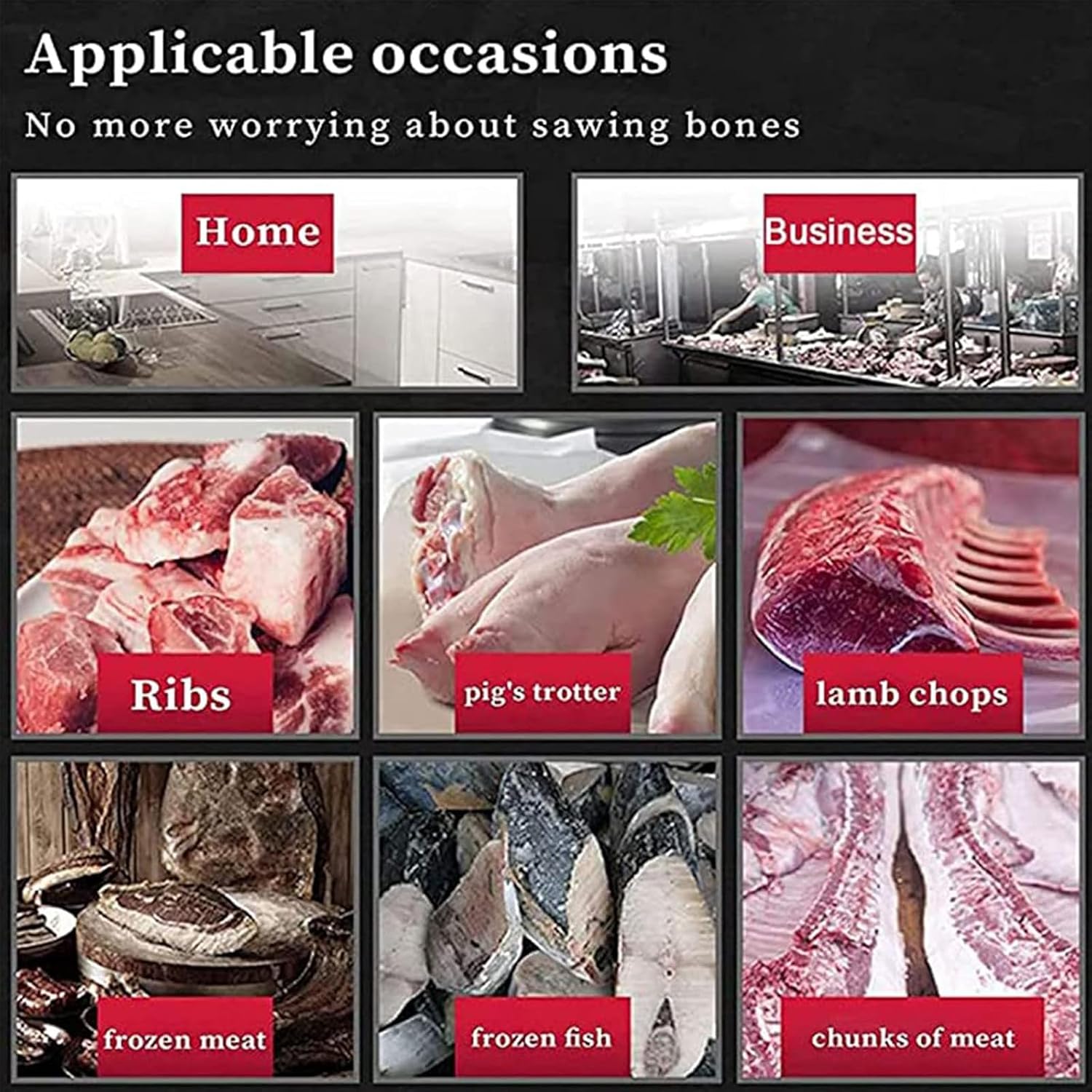 Cordless Bone Saw Machine, Cordless Reciprocating Saw, Butcher Cutting Machine with Rechargeable Battery, Multifunctional Reciprocating Saw for Cutting Meat Bones Bacon P,1300W