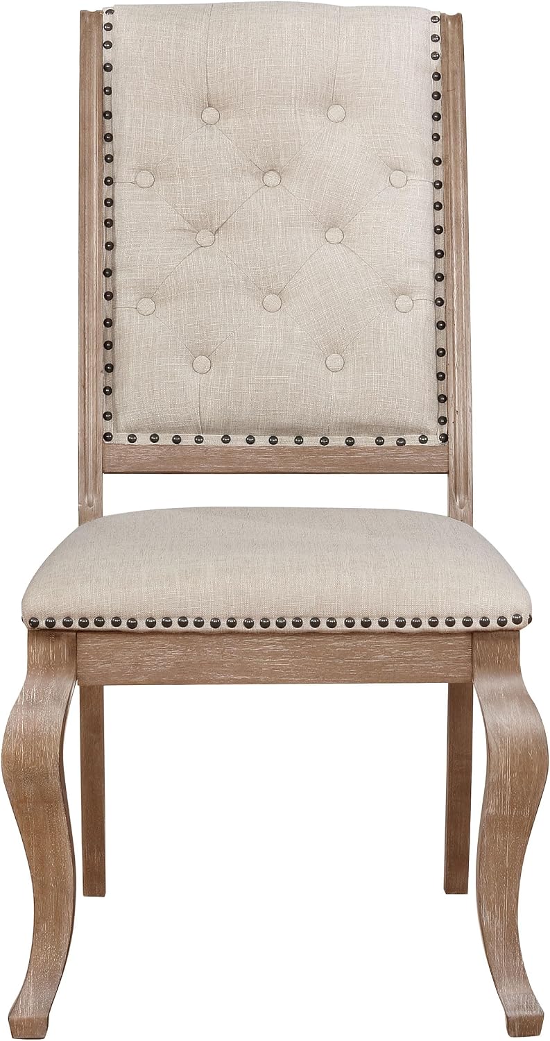 Coaster Home Furnishings - Brockway - Set of 2 Upholstered Dining Chair with Button Tufted, Nailhead Trim and Diamond Motif - Dining Room & Kitchen - Barley Brown - 110292