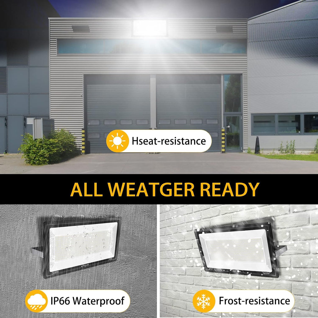 600W 2pack LED Stadium Flood Lights ,(3050W Equivalent)67500LM Super Bright LED Arena Outdoor Lights,100-277V IP66 Waterproof 5000K Daylight White Commercial Lighting for Sports Fields and Counts