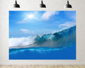 Trykid 20x10ft Turquoise Ocean Wave Backdrop Bright Sun Shining Clear Blue Sky Coastal View Photography Background Tropical Paradise Tapestry Party Decoration Photo Studio Prop Fabric