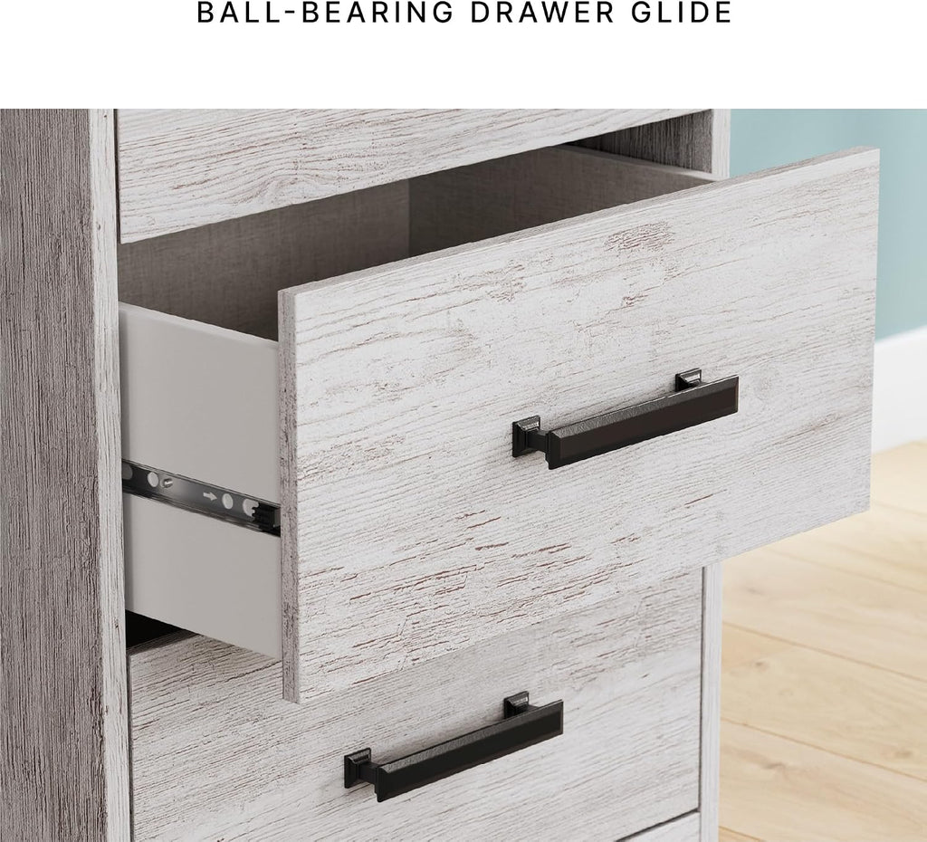 Signature Design by Ashley Shawburn Farmhouse 3-Drawer 54' Home Office Desk, White & Gray